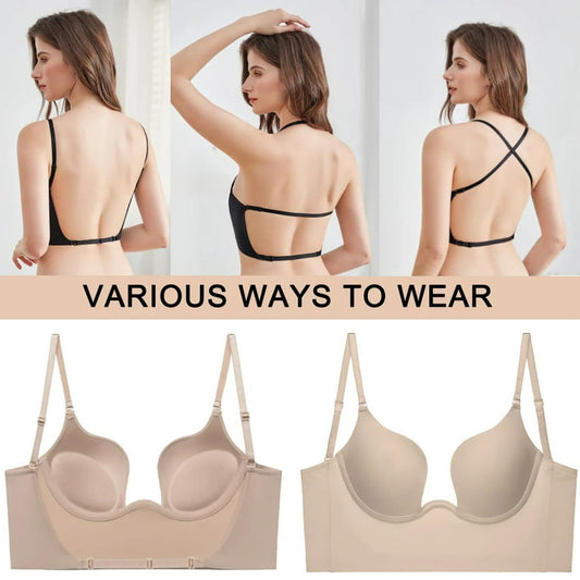 Shaped Sexy Push Up Glossy Seamless Bras Invisible Bare Back Underwear Women's Suit